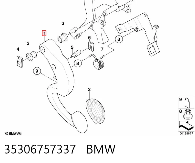 Pedal de embraiagem Mini Cooper R50, R53 ao melhor preço