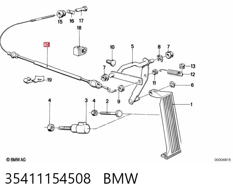 Cabo/pedal de gás (de acelerador) BMW 5  E34 ao melhor preço
