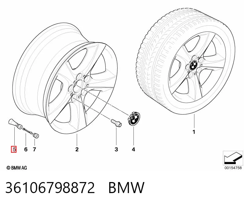 36106798872 BMW Sensor de pressão de ar nos pneus