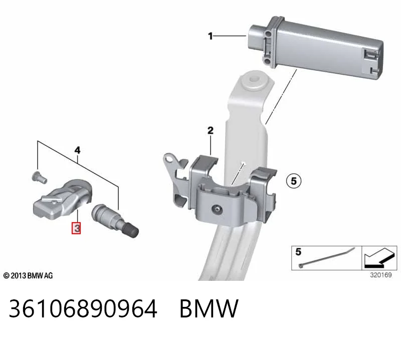 36106890964 BMW Sensor de pressão de ar nos pneus