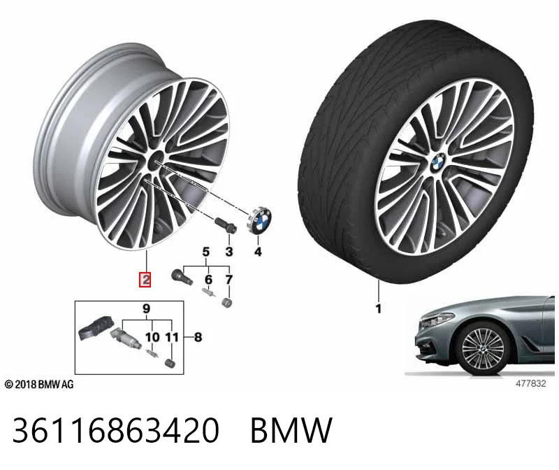 36116863420 BMW Discos de roda de aleação ligeira (de aleação ligeira, de titânio)