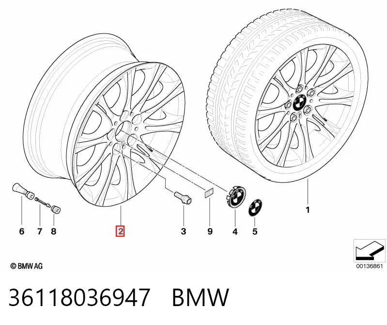 Discos de roda de aleação ligeira (de aleação ligeira, de titânio) BMW 5  E60 ao melhor preço