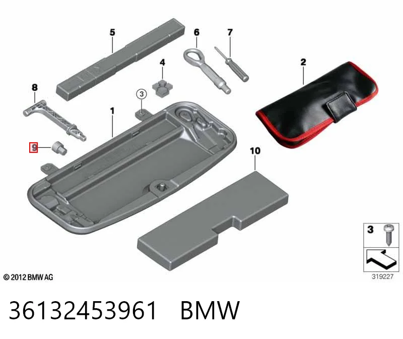 36132453961 BMW Parafuso de roda