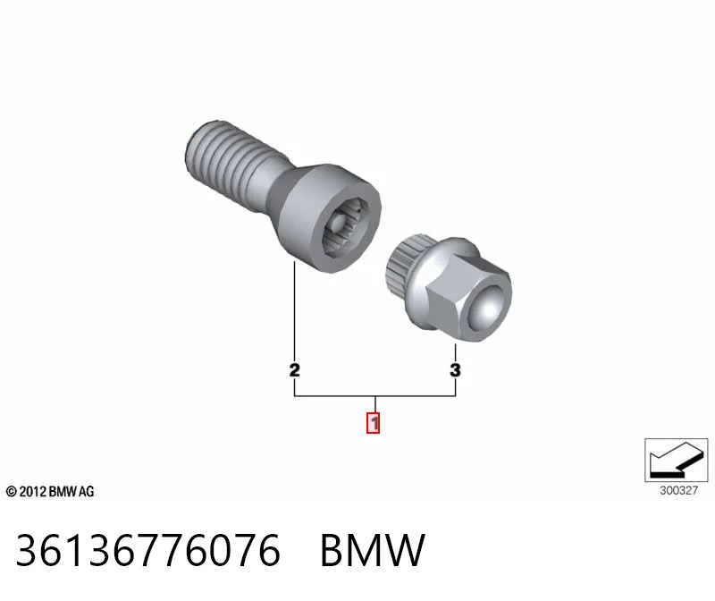 36136776076 BMW Parafuso de roda