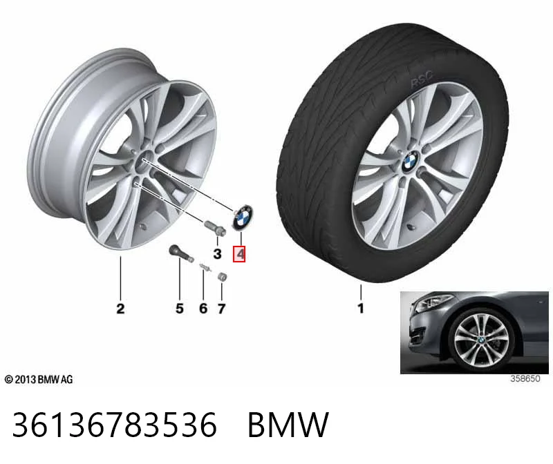 36136783536 BMW Coberta de disco de roda
