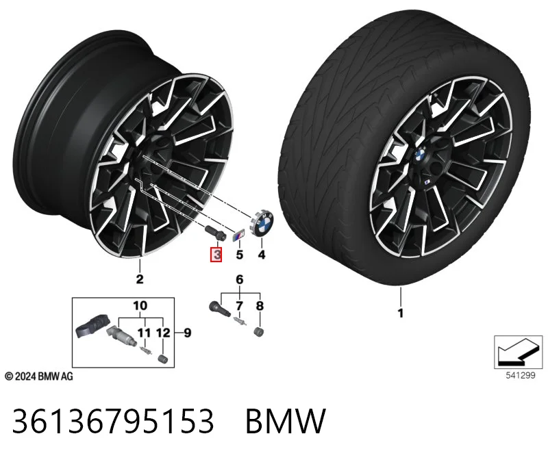 36136795153 BMW Parafuso de roda