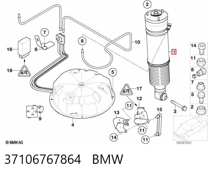 37106767864 BMW Amortecedor traseiro direito