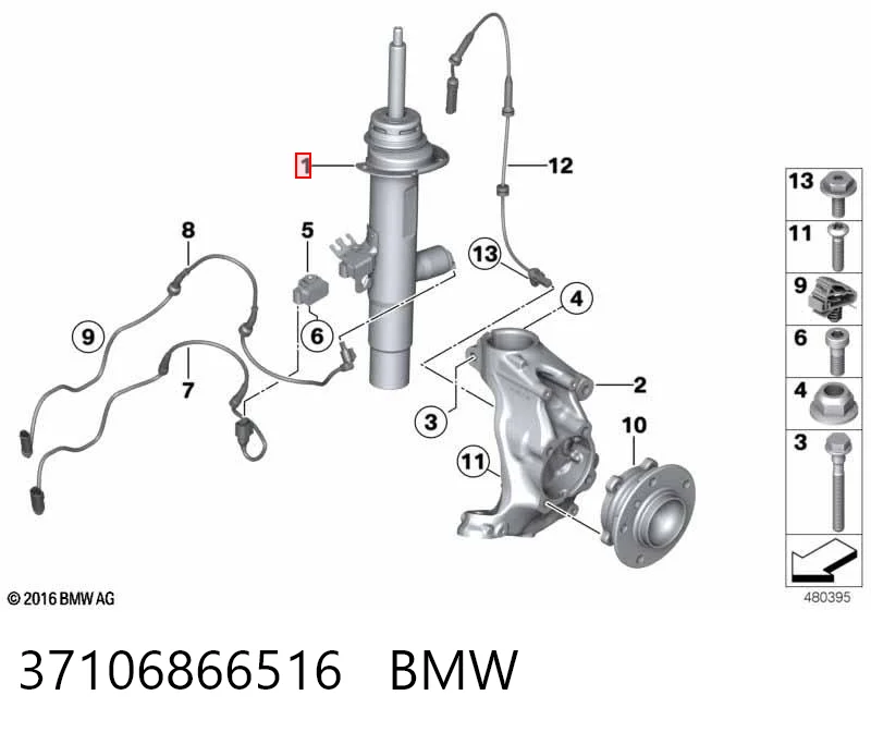 37106866516 BMW Amortecedor dianteiro direito