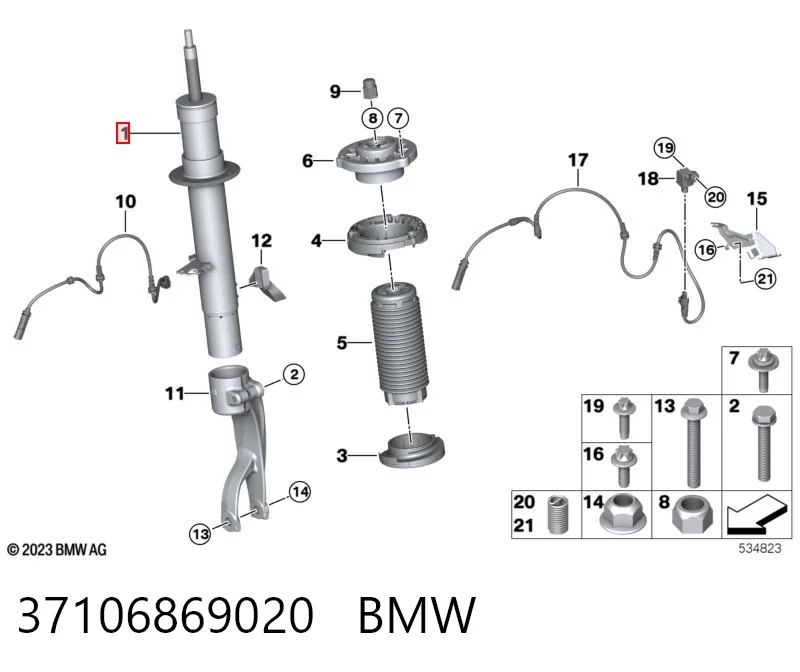 37106869020 BMW Amortecedor dianteiro direito
