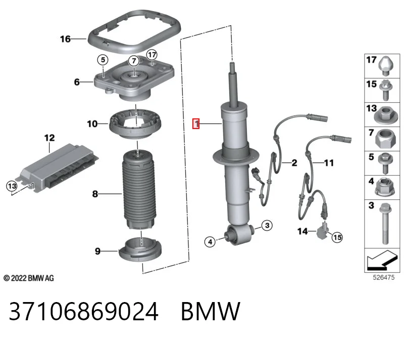 37106869024 BMW Amortecedor traseiro direito