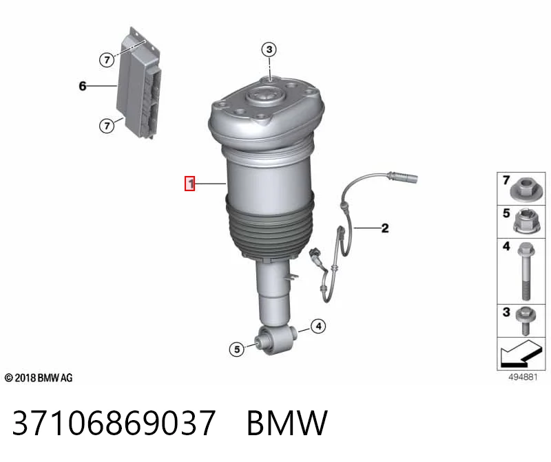 37106869037 BMW Amortecedor traseiro esquerdo
