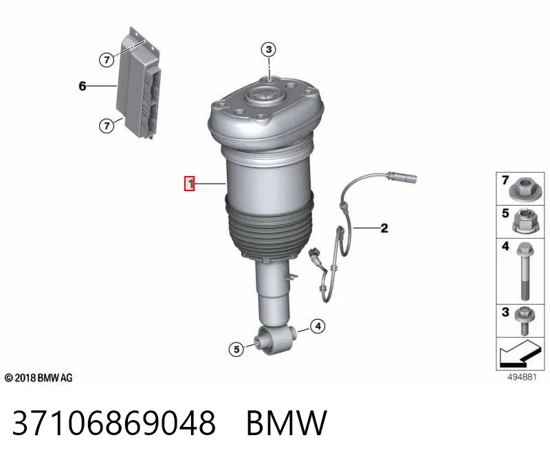37106869048 BMW Amortecedor traseiro direito