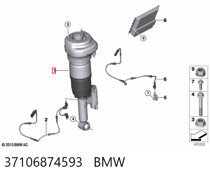 37106874593 BMW Amortecedor traseiro esquerdo