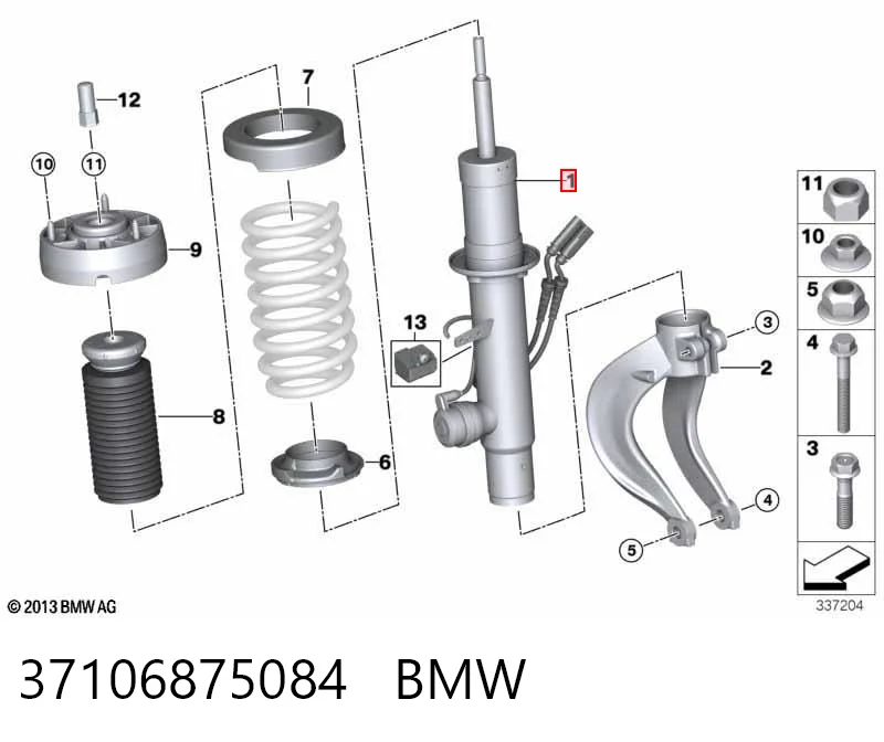 37106875084 BMW Amortecedor dianteiro direito