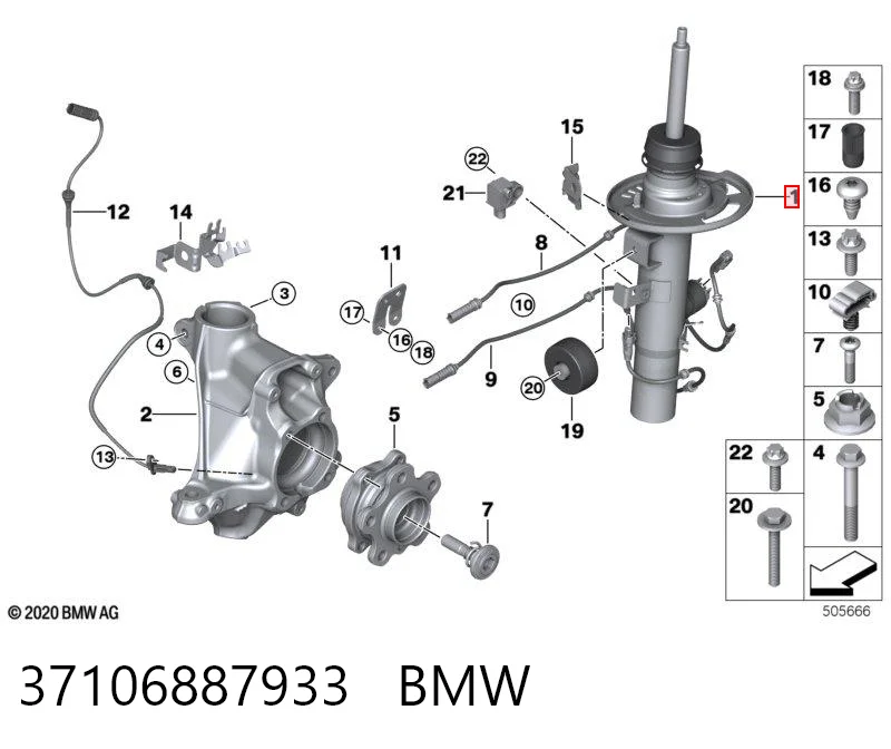37106887933 BMW Amortecedor dianteiro esquerdo