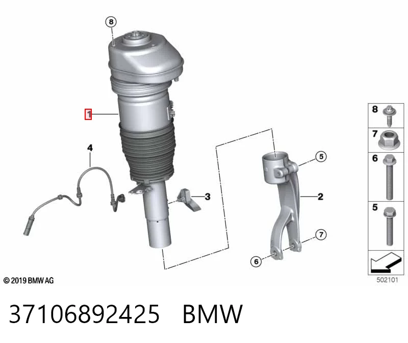 37106892425 BMW Amortecedor dianteiro esquerdo