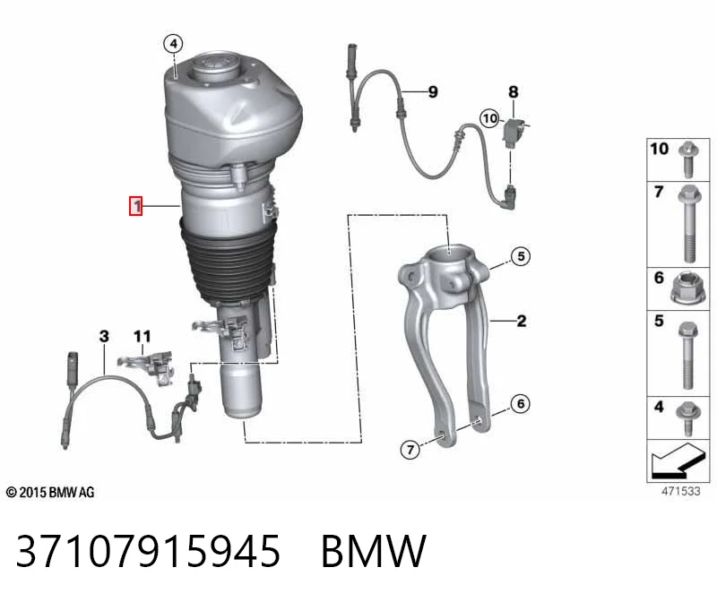 37107915945 BMW Amortecedor dianteiro esquerdo