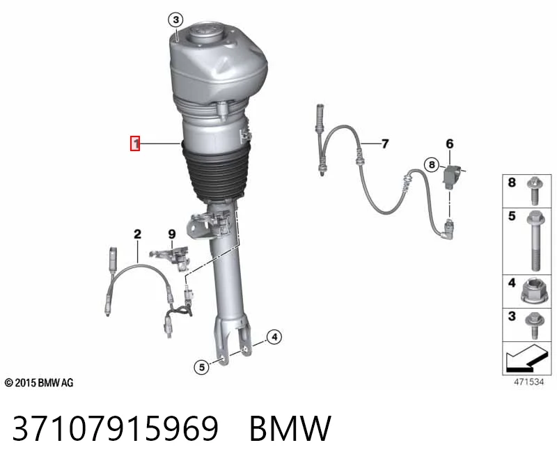 37107915969 BMW Amortecedor dianteiro esquerdo