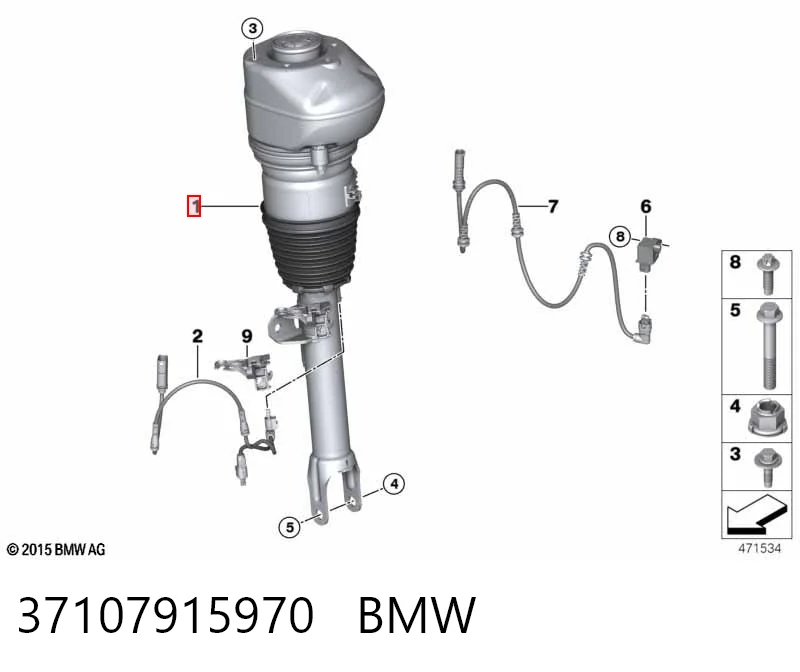 37107915970 BMW Amortecedor dianteiro direito