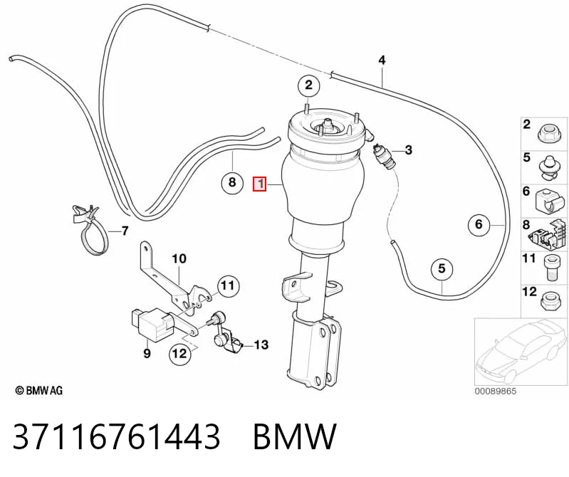 37116761443 BMW Amortecedor dianteiro esquerdo