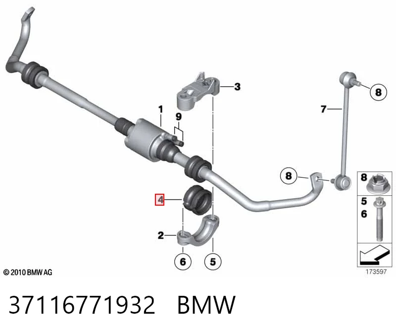 37116771932 BMW Bucha de estabilizador dianteiro