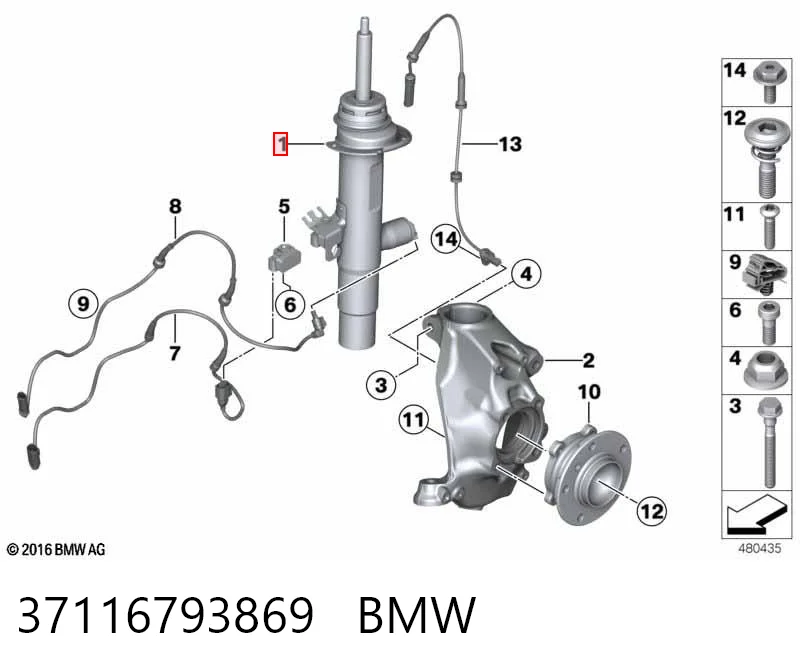 37116793869 BMW Amortecedor dianteiro esquerdo