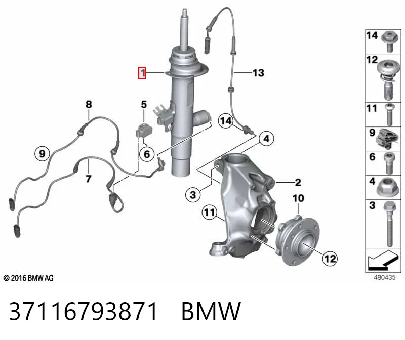 37116793871 BMW Amortecedor dianteiro esquerdo