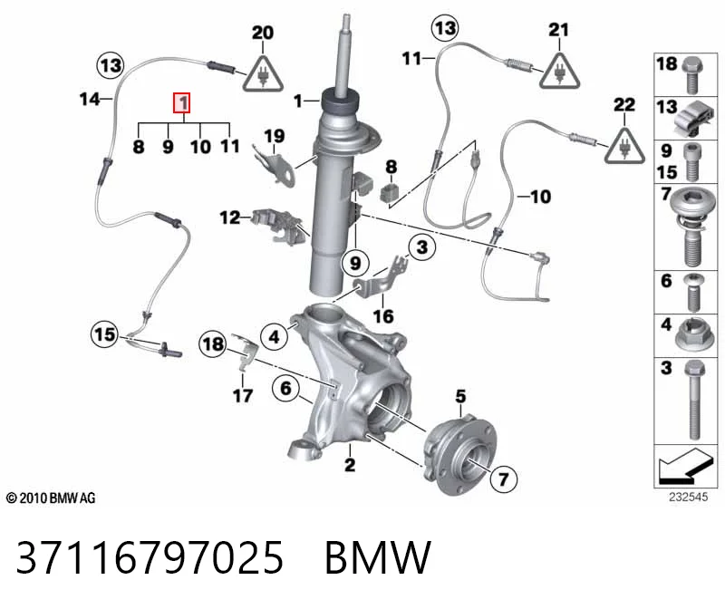 37116797025 BMW Amortecedor dianteiro esquerdo