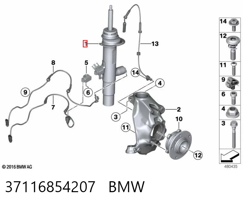 37116854207 BMW Amortecedor dianteiro esquerdo