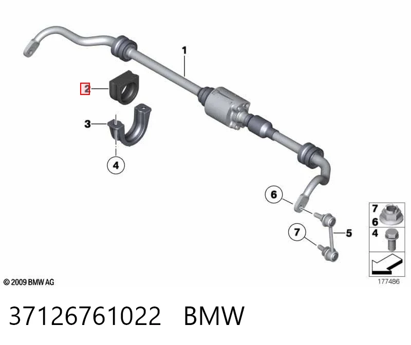 37126761022 BMW Bucha de estabilizador dianteiro