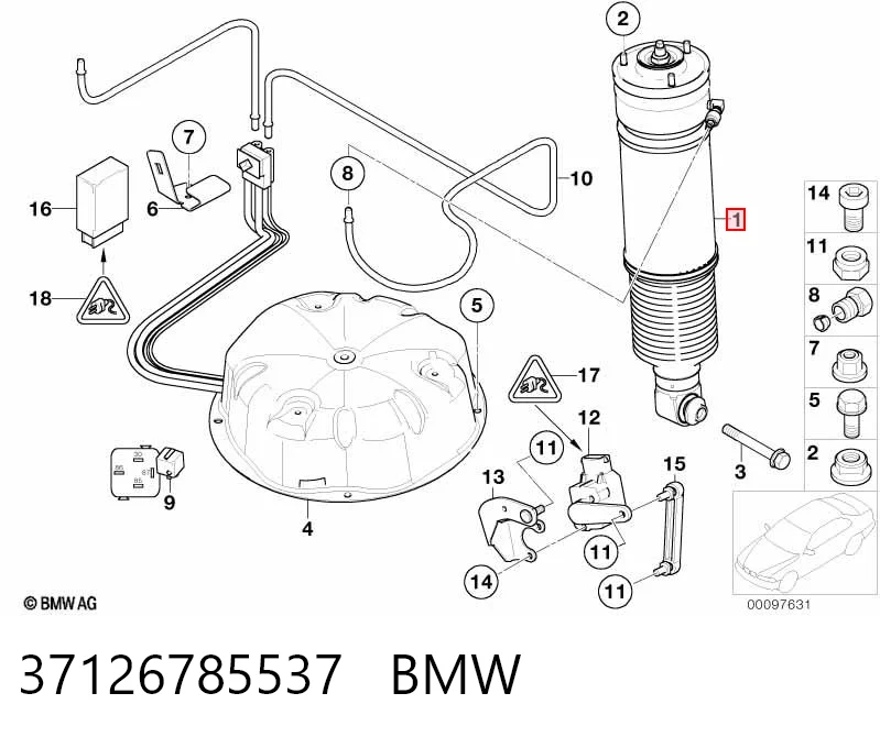 37126785537 BMW Amortecedor traseiro esquerdo