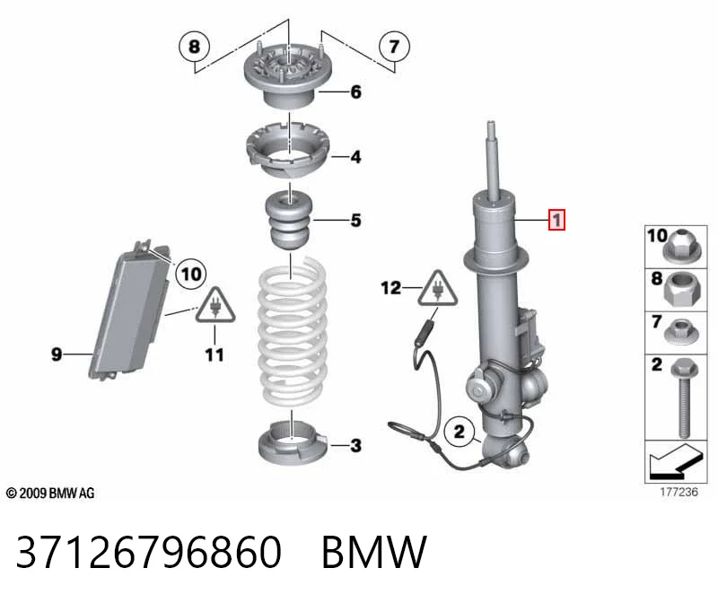 37126796860 BMW Amortecedor traseiro direito