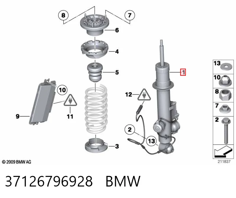 37126796928 BMW Amortecedor traseiro direito