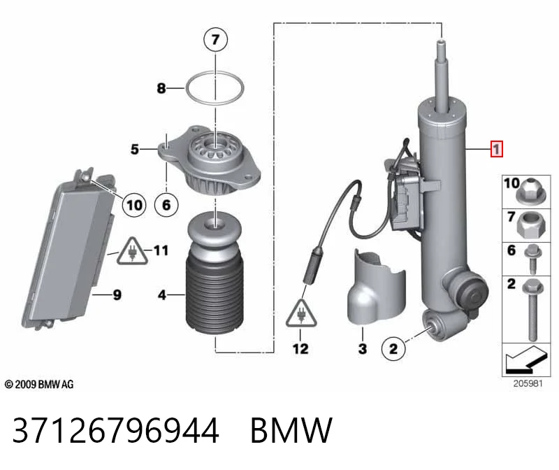 37126796944 BMW Amortecedor traseiro direito