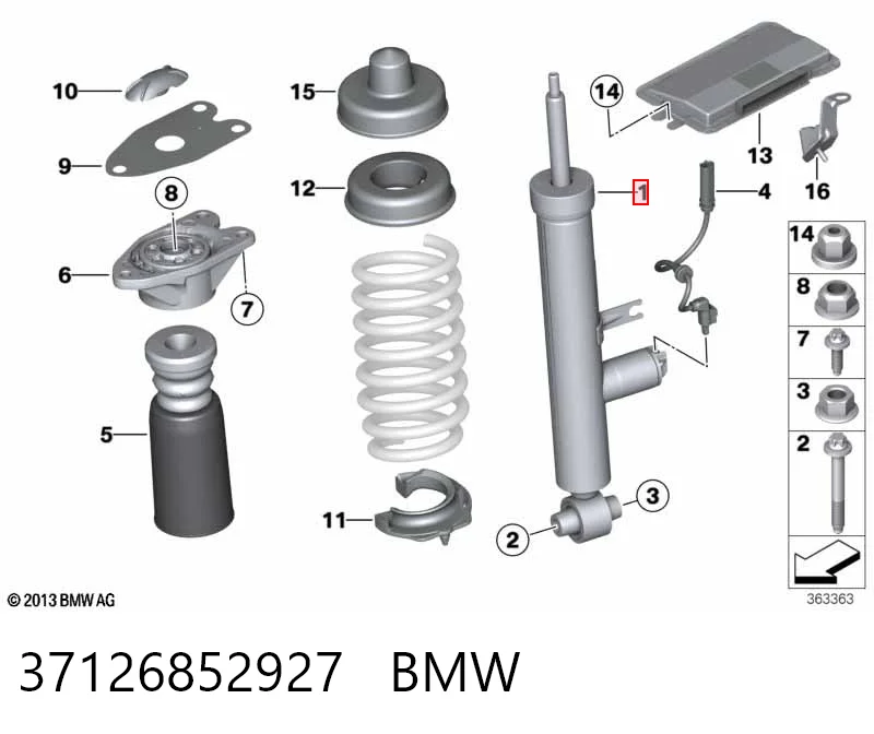 37126852927 BMW Amortecedor traseiro