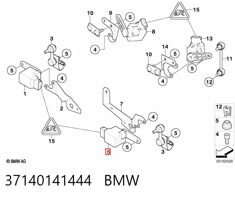 37140141444 BMW Sensor dianteiro direito do nível de posição de carroçaria