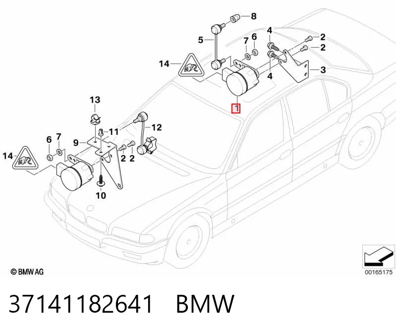 37141182641 BMW Sensor dianteiro do nível de posição de carroçaria