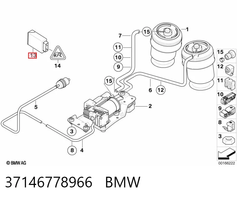 37146778966 BMW Unidade de controlo de suspensão pneumática