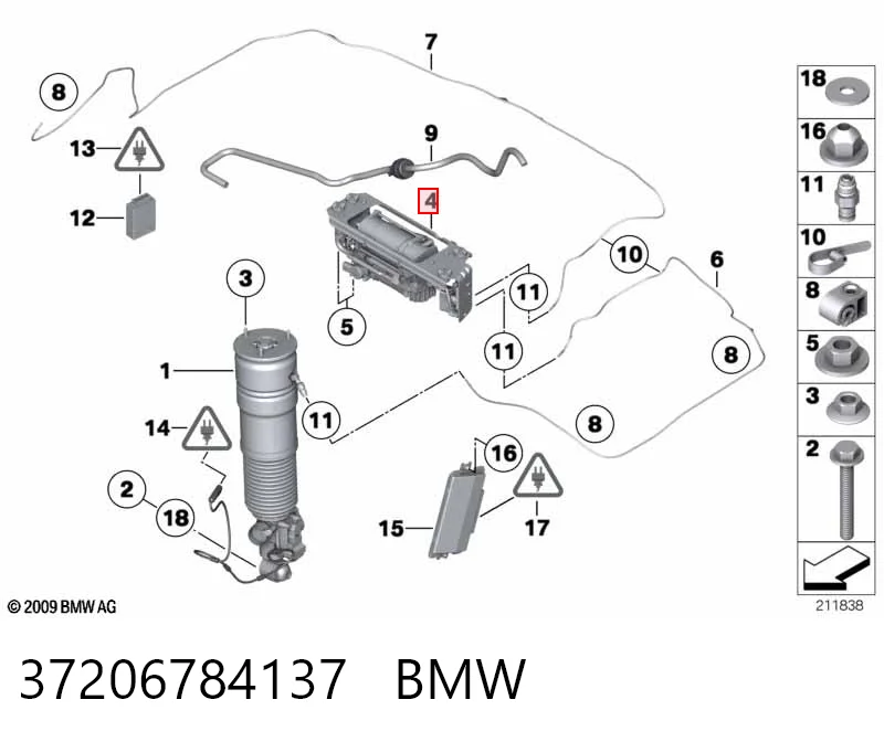 37206784137 BMW Compressor de bombeio pneumático (de amortecedores)