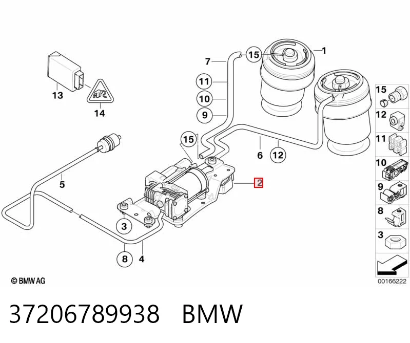37206789938 BMW Compressor de bombeio pneumático (de amortecedores)