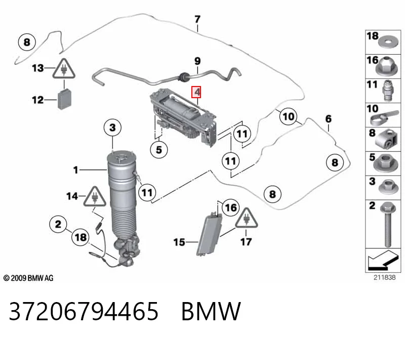 37206794465 BMW Compressor de bombeio pneumático (de amortecedores)