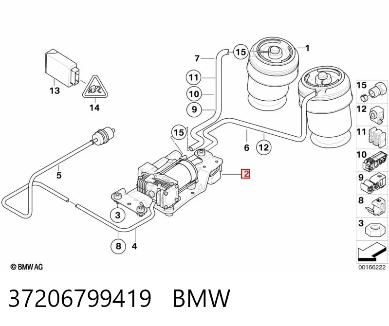 37206799419 BMW Compressor de bombeio pneumático (de amortecedores)