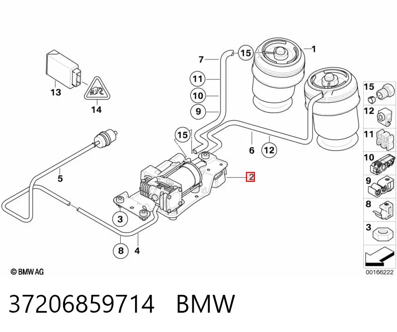 37206859714 BMW Compressor de bombeio pneumático (de amortecedores)