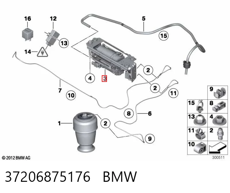 37206875176 BMW Compressor de bombeio pneumático (de amortecedores)