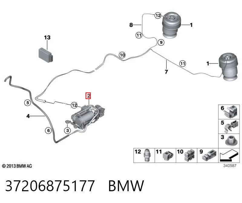 37206875177 BMW Compressor de bombeio pneumático (de amortecedores)