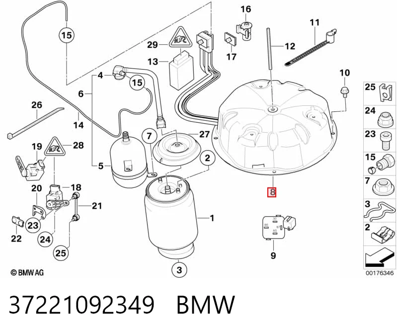 37221092349 BMW Compressor de bombeio pneumático (de amortecedores)