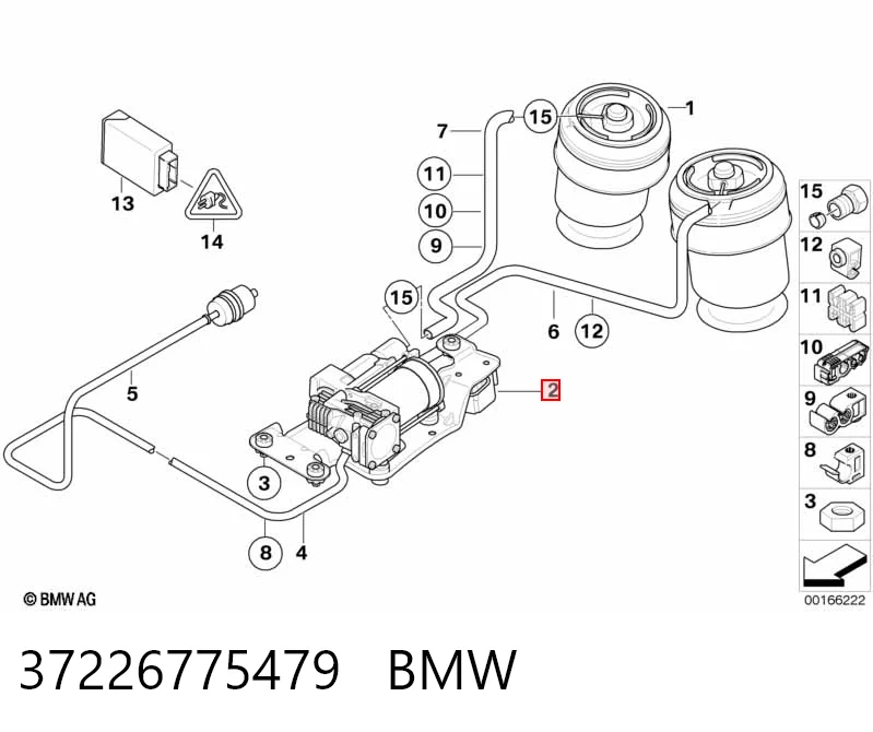 37226775479 BMW Compressor de bombeio pneumático (de amortecedores)