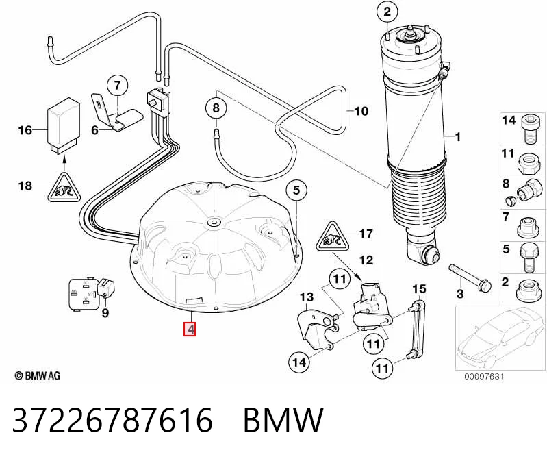 37226787616 BMW Compressor de bombeio pneumático (de amortecedores)
