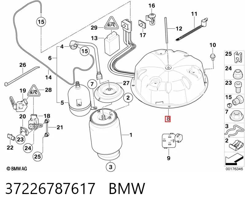 37226787617 BMW Compressor de bombeio pneumático (de amortecedores)