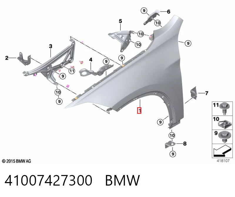 Pára-lama dianteiro direito BMW X1 F48 ao melhor preço